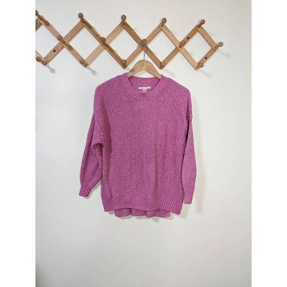 American Eagle Outfitters Pink Ribbed Knit Mock Neck Pullover Sweater - Size XS - Picture 1 of 7